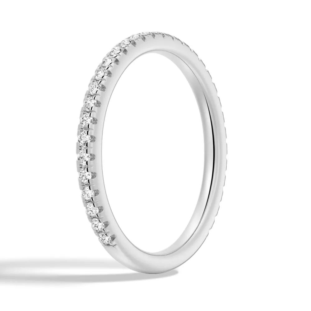 Petite Pavé Round Moissanite Half Eternity Band sold by MSBLUE Jewelry product image thumbnail 4