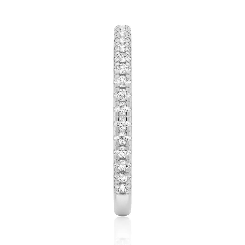 Petite Pavé Round Moissanite Half Eternity Band sold by MSBLUE Jewelry product image thumbnail 5