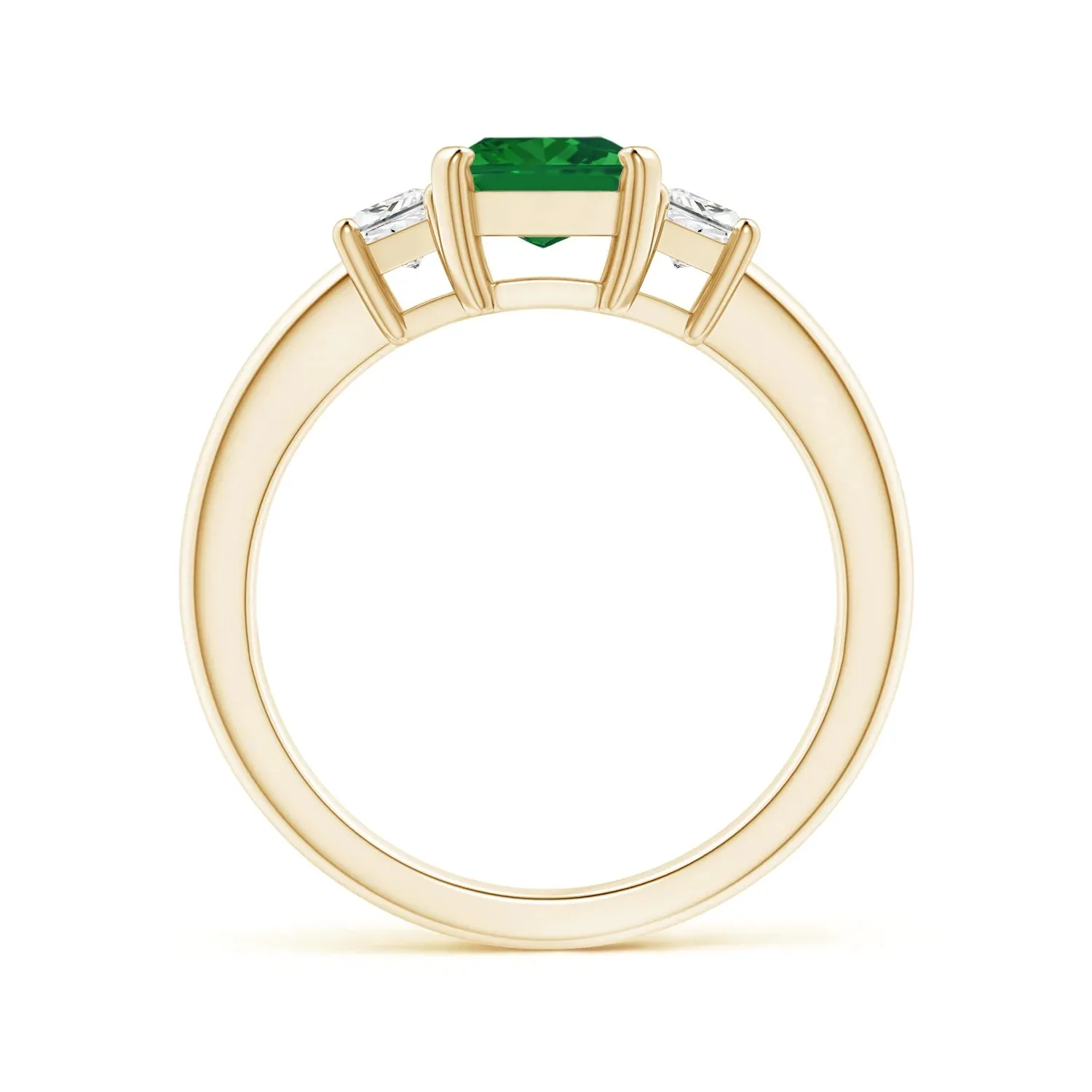 3 CT. Emerald Cut Emerald and White Sapphire Three Stone Ring sold by MSBLUE Jewelry product image thumbnail 2