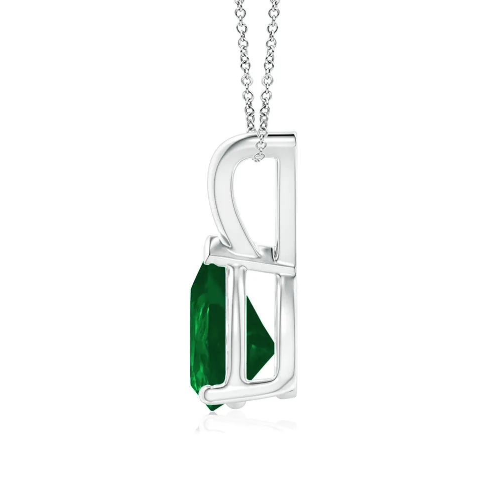 1.5 CT. Pear Shaped Emerald Solitaire Pendant sold by MSBLUE Jewelry product image thumbnail 2