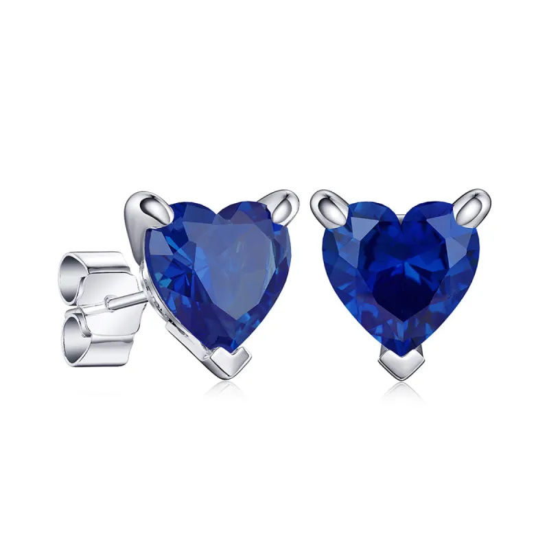 1 CT. Heart-Shaped Birthstone Gemstone Stud Earrings sold by MSBLUE Jewelry