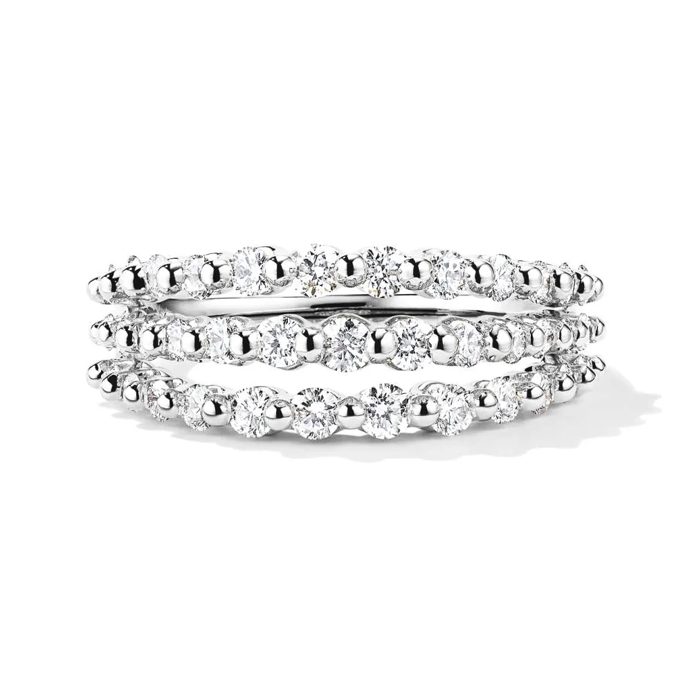 Triple Row Shared Prong Lab Grown Diamond Ring sold by MSBLUE Jewelry product image thumbnail 2