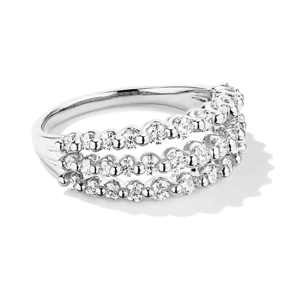 Triple Row Shared Prong Lab Grown Diamond Ring sold by MSBLUE Jewelry product image thumbnail 4