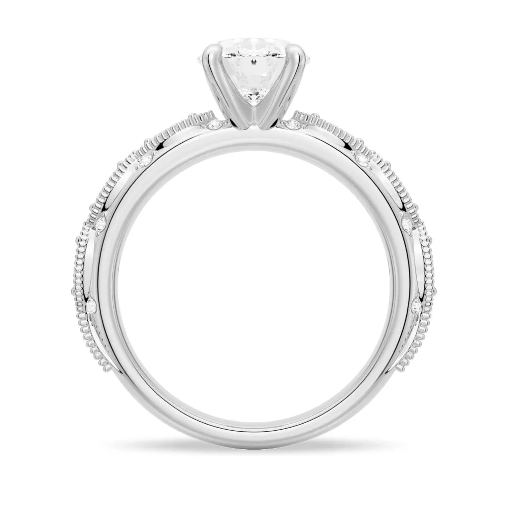 Vintage Infinity Milgrain Oval Moissanite Engagement Ring sold by MSBLUE Jewelry product image thumbnail 5