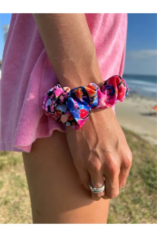Floral Scrunchie - Tropical Punch sold by Sabal Swim