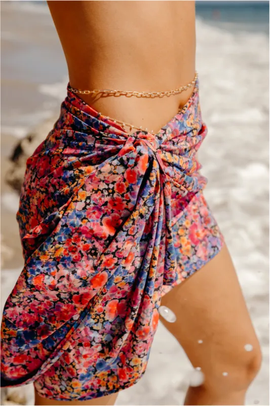 Short Wrap Sarong with Buckle - Tropical Punch sold by Sabal Swim