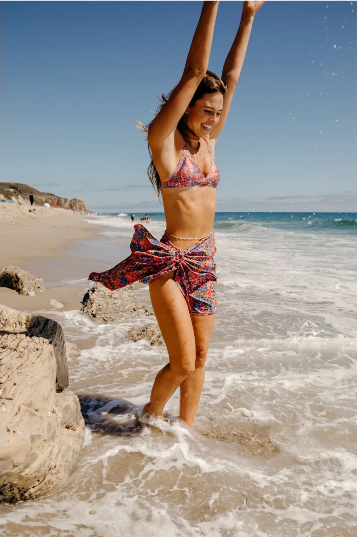Short Wrap Sarong with Buckle - Tropical Punch sold by Sabal Swim product image thumbnail 2