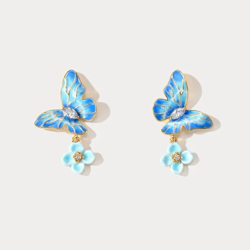 Blue Morpho Butterfly Earrings sold by Selenichast