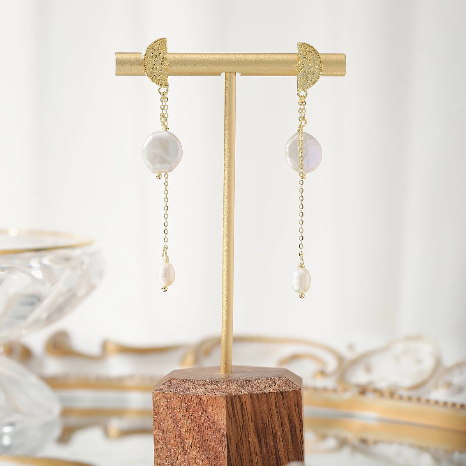 Pearl Drop Earrings sold by Selenichast product image thumbnail 2