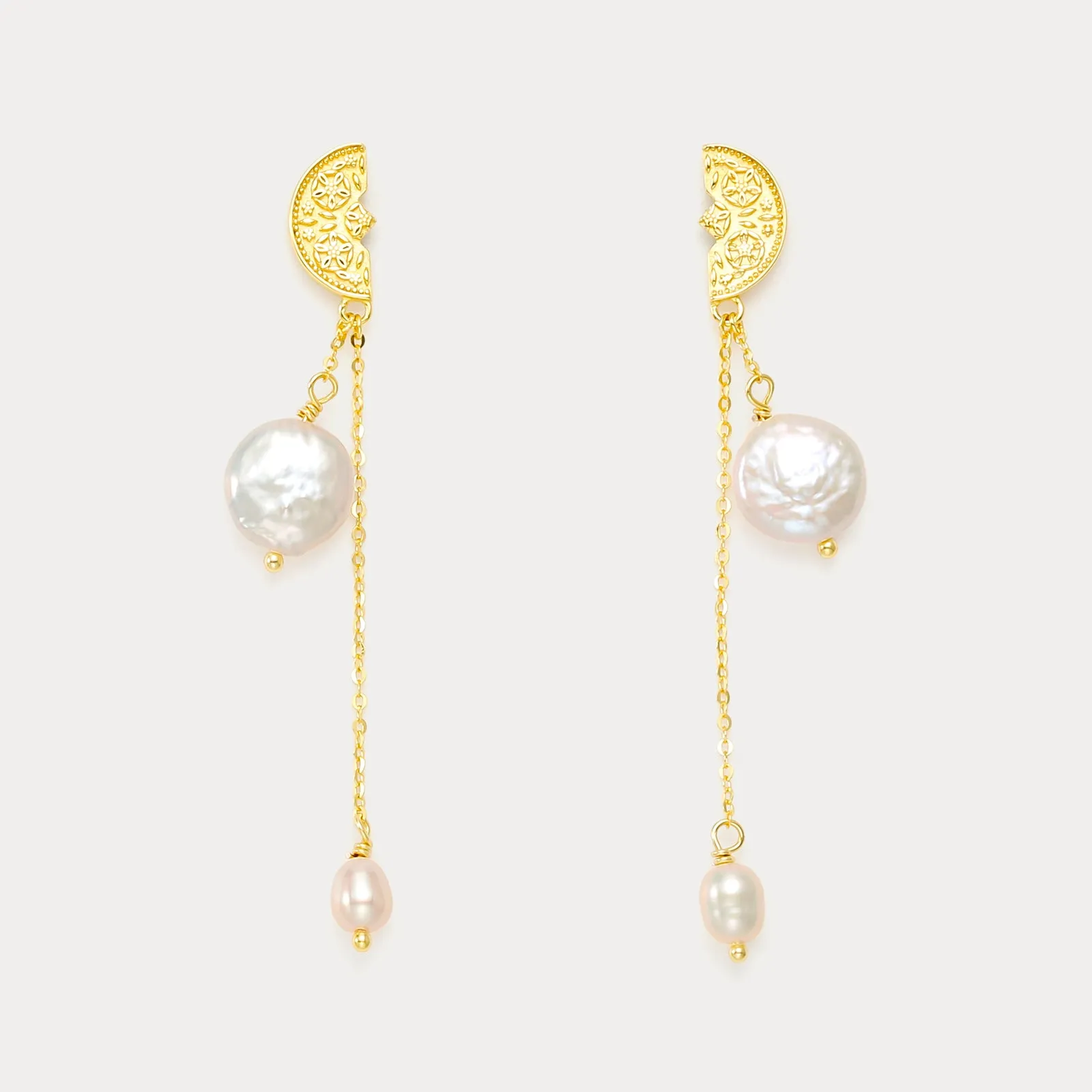 Pearl Drop Earrings sold by Selenichast