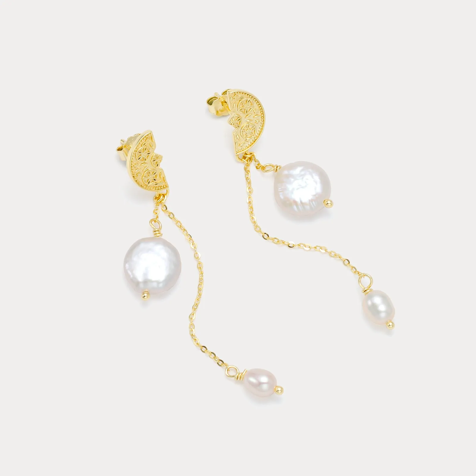 Pearl Drop Earrings sold by Selenichast product image thumbnail 4