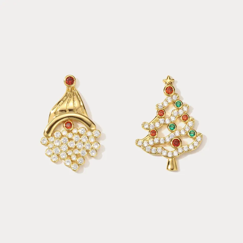 Christmas Tree & Santa Hat Earrings sold by Selenichast