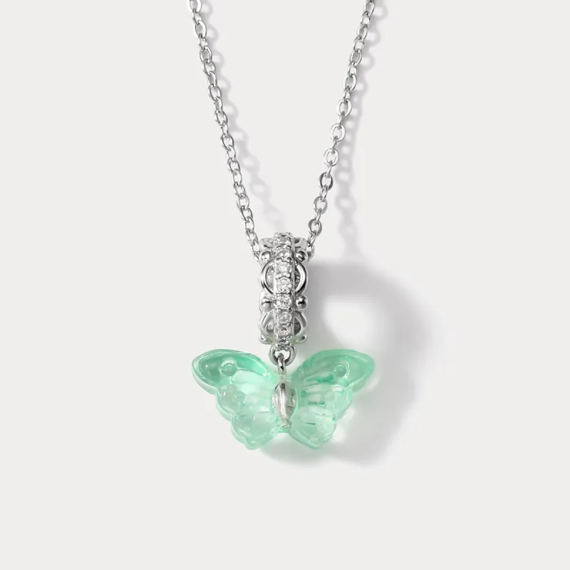 Forest Green Butterfly Necklace sold by Selenichast