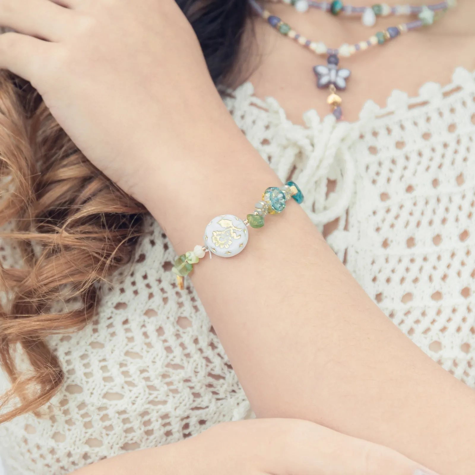 Beaded Flower Bracelet sold by Selenichast product image thumbnail 3