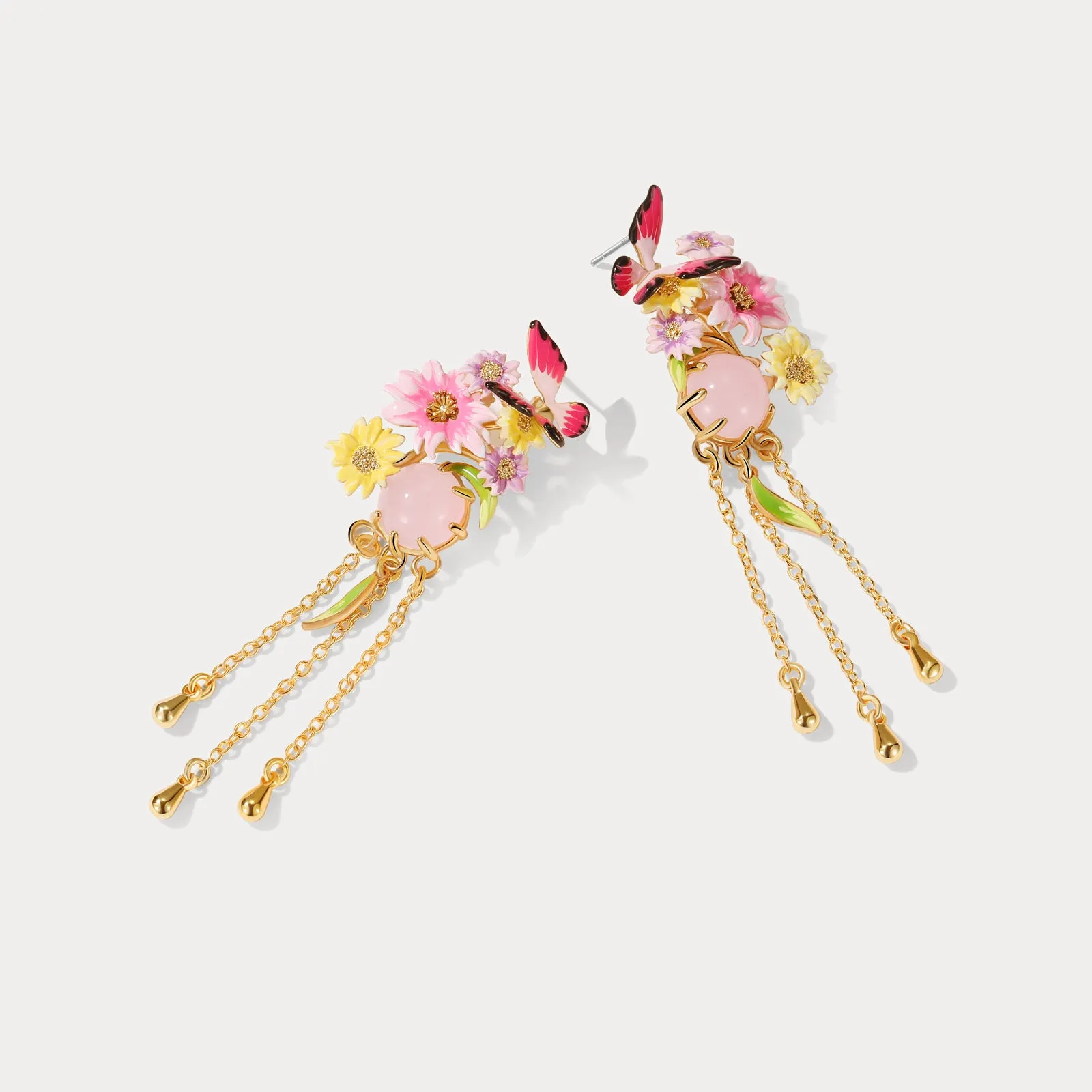 Butterfly Love Flower Tassel Earrings sold by Selenichast product image thumbnail 5