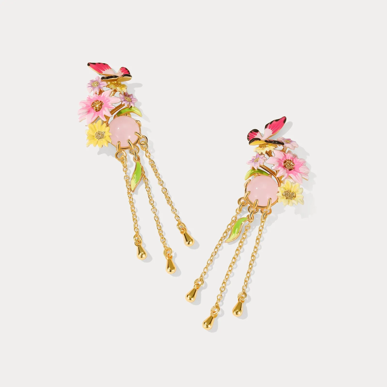 Butterfly Love Flower Tassel Earrings sold by Selenichast product image thumbnail 4