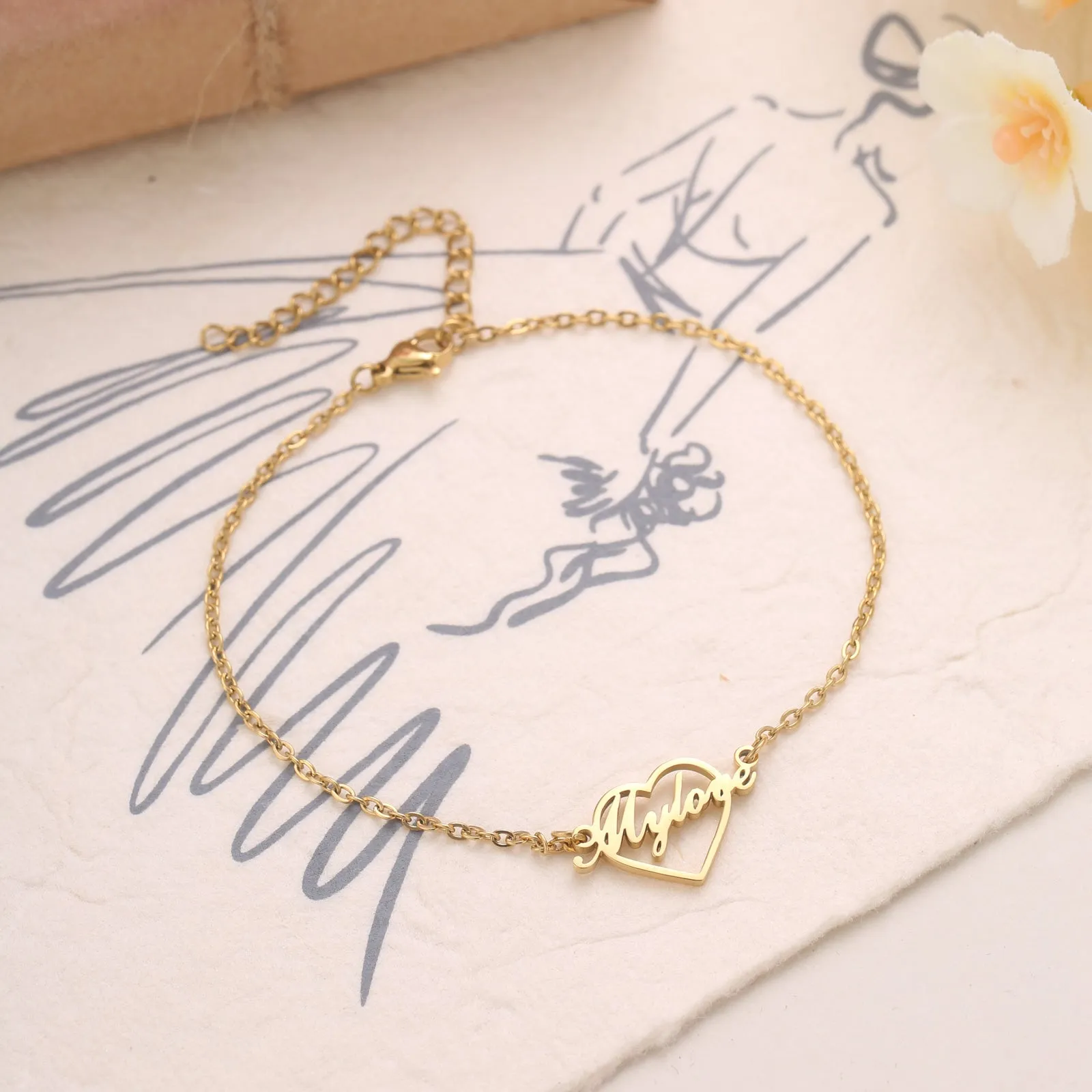 Personalized Heart Bracelets sold by Selenichast product image thumbnail 3