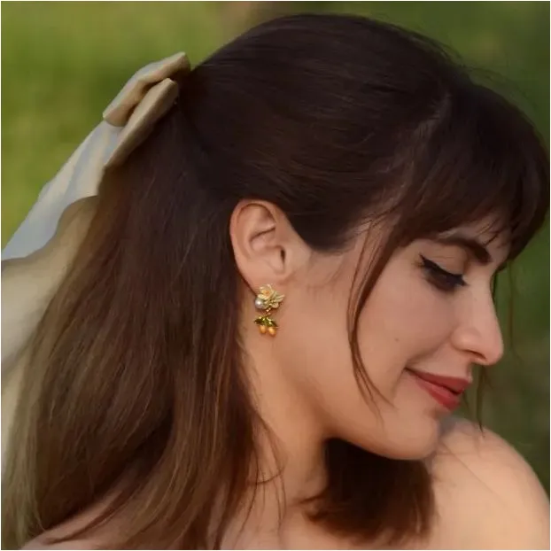 Orange Blossom Earrings sold by Selenichast product image thumbnail 2