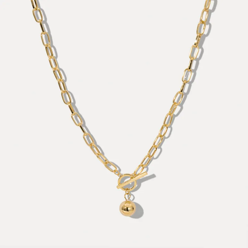 Gold Ball Pendant Necklace sold by Selenichast