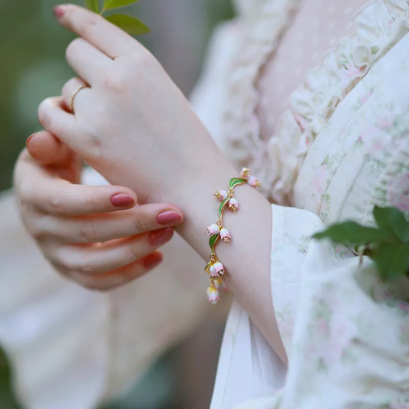 Lily Of The Valley Enamel Bracelet sold by Selenichast
