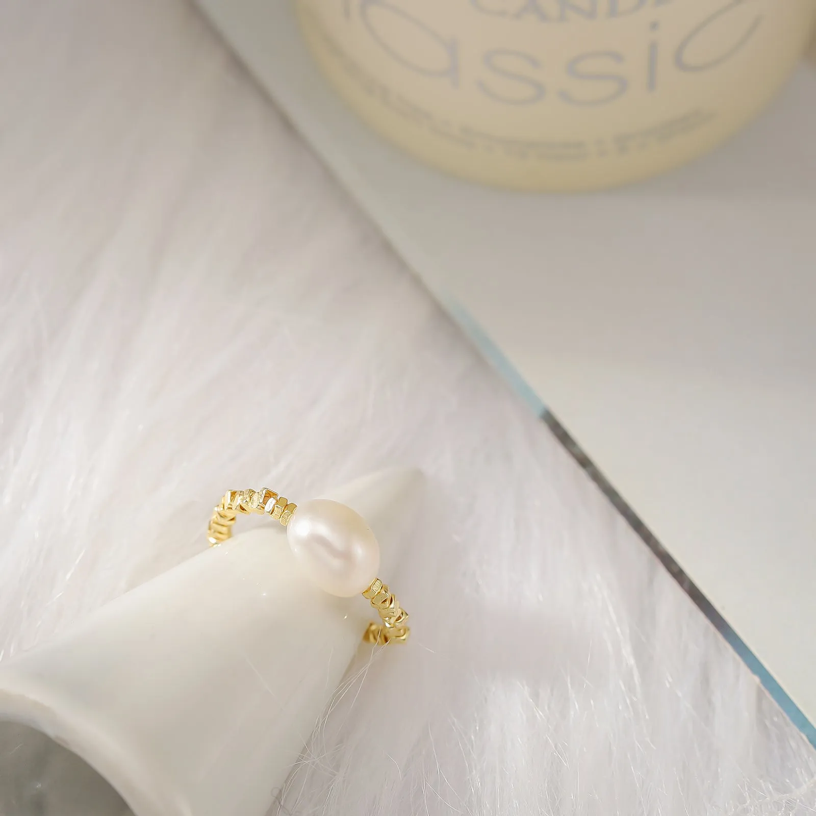 Gold Pearl Ring sold by Selenichast product image thumbnail 4