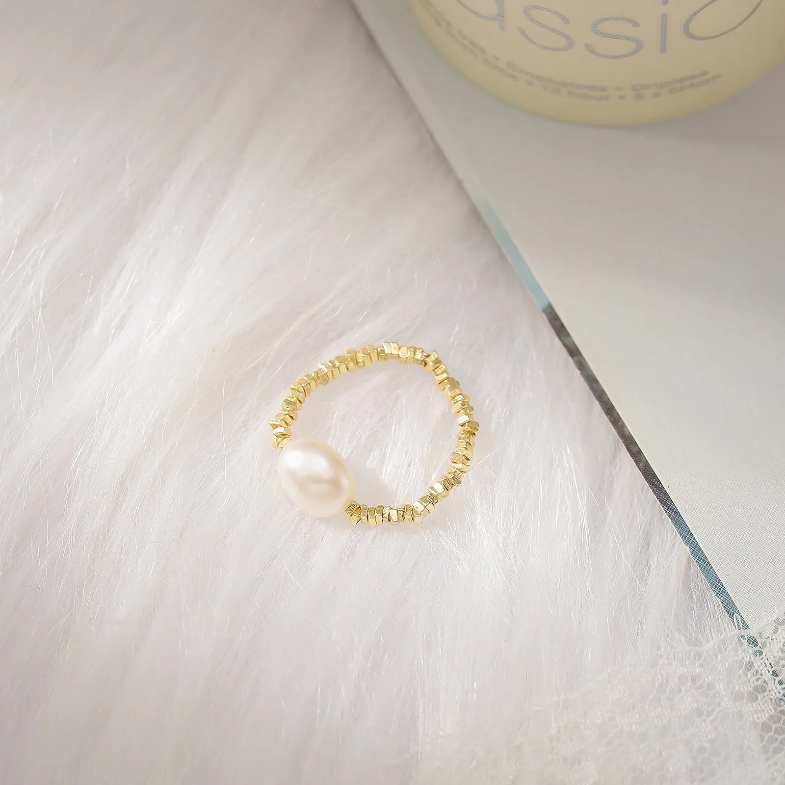 Gold Pearl Ring sold by Selenichast product image thumbnail 3