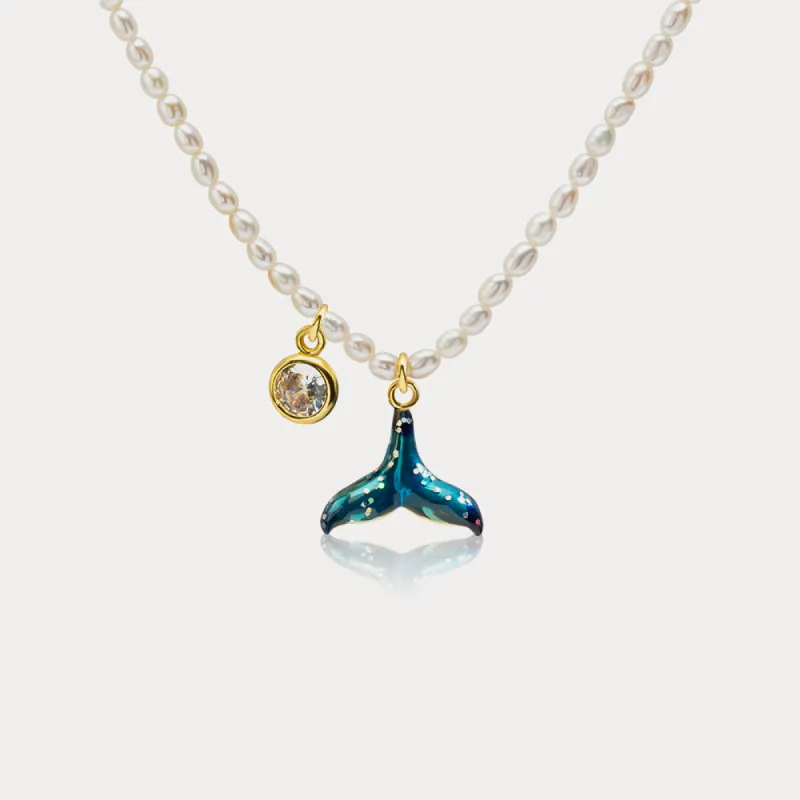 Mermaid Tail Pearl Necklace sold by Selenichast