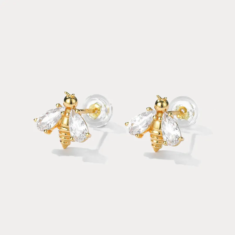 Diamond Bee Earrings sold by Selenichast product image thumbnail 3