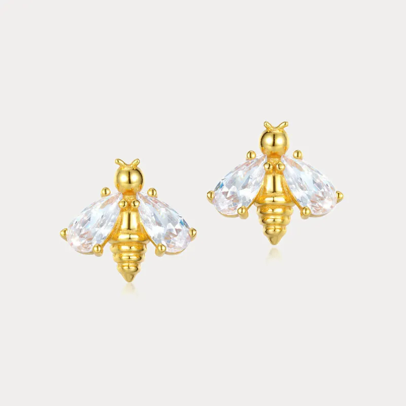 Diamond Bee Earrings sold by Selenichast