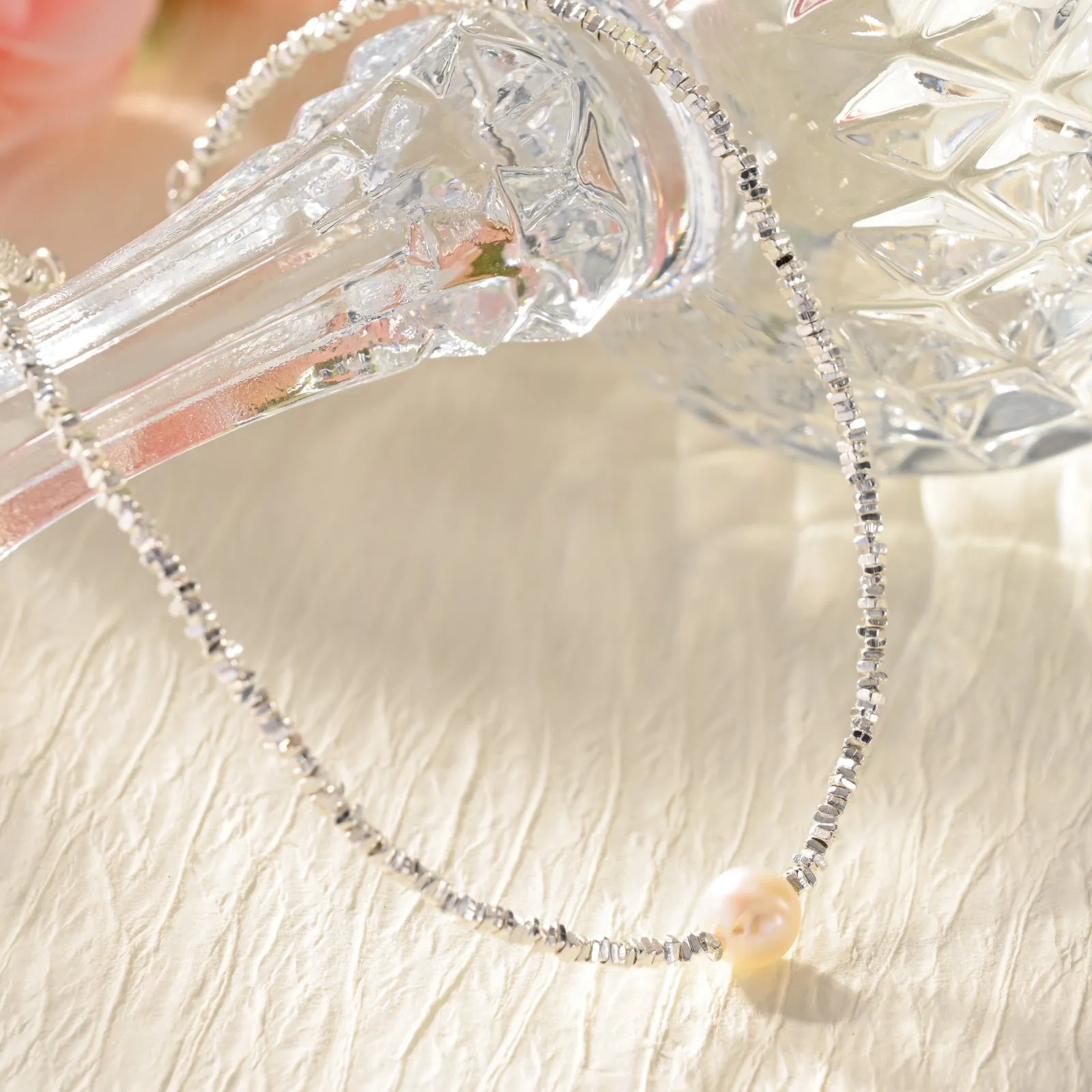 Silver Pearl Anklet sold by Selenichast product image thumbnail 3