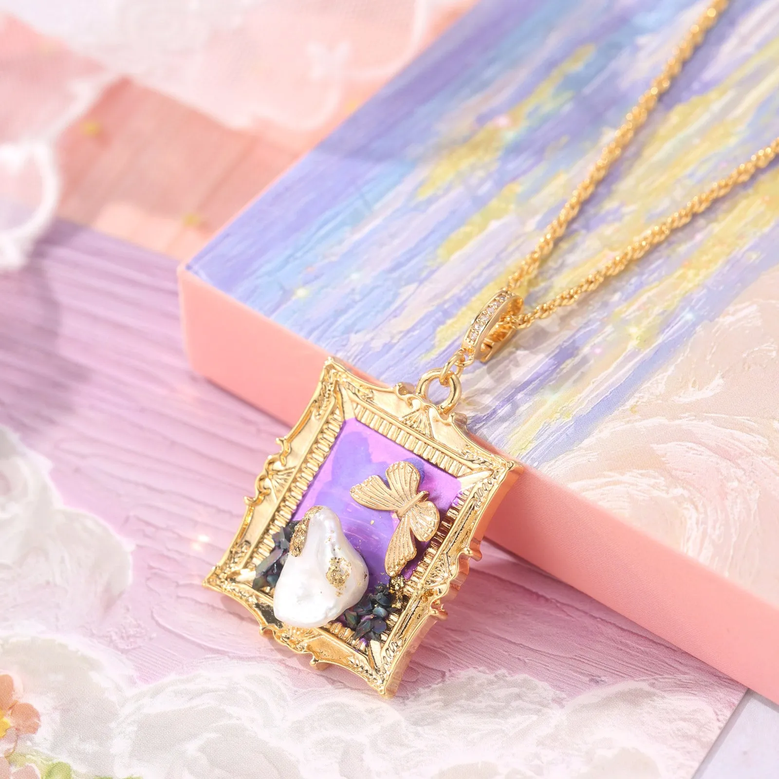 Butterfly Pearl Necklace sold by Selenichast product image thumbnail 2