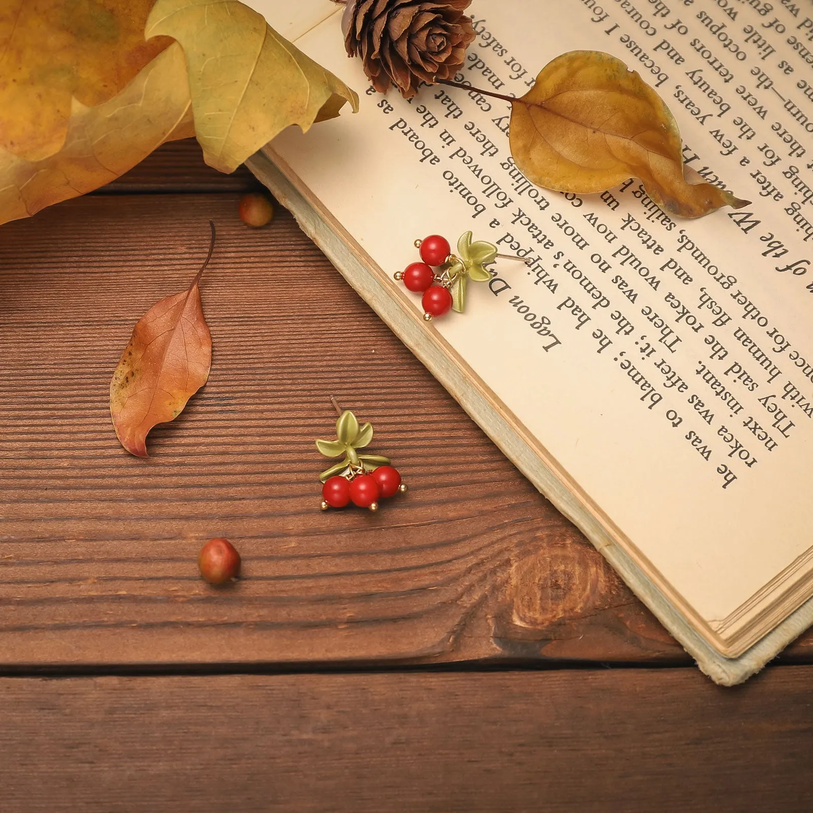 Cranberry Stud Earrings sold by Selenichast product image thumbnail 5