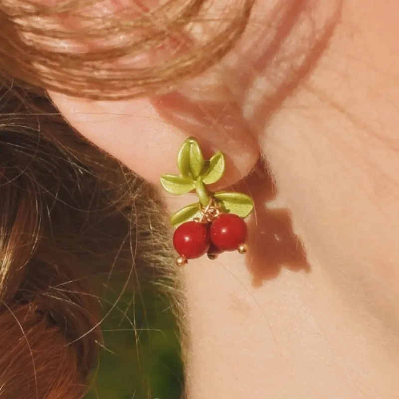 Cranberry Stud Earrings sold by Selenichast