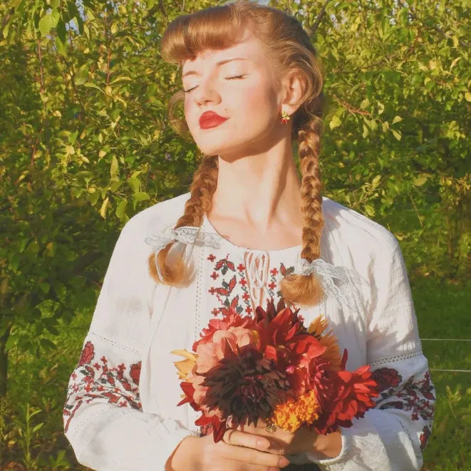 Cranberry Stud Earrings sold by Selenichast product image thumbnail 3