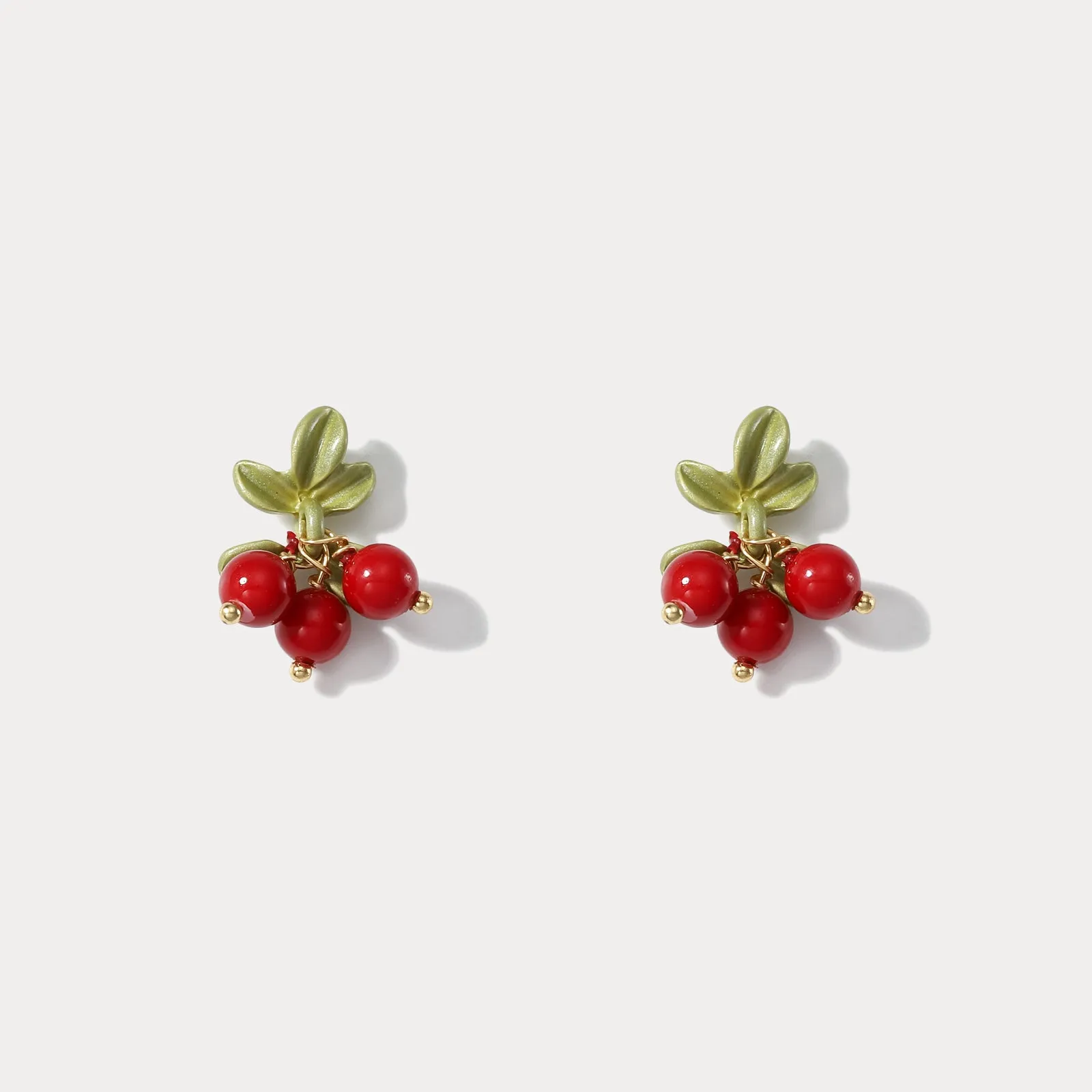Cranberry Stud Earrings sold by Selenichast product image thumbnail 2