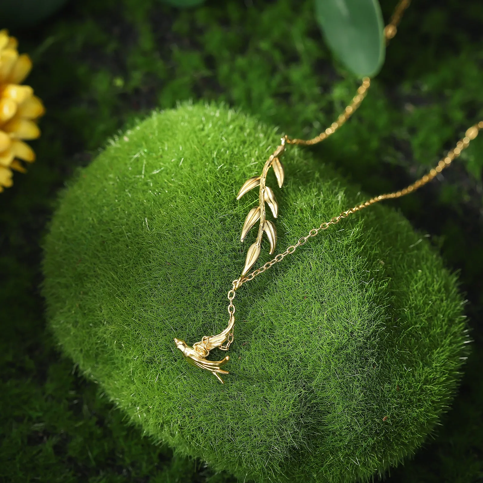 Gold Swallow & Willow Necklace sold by Selenichast product image thumbnail 2