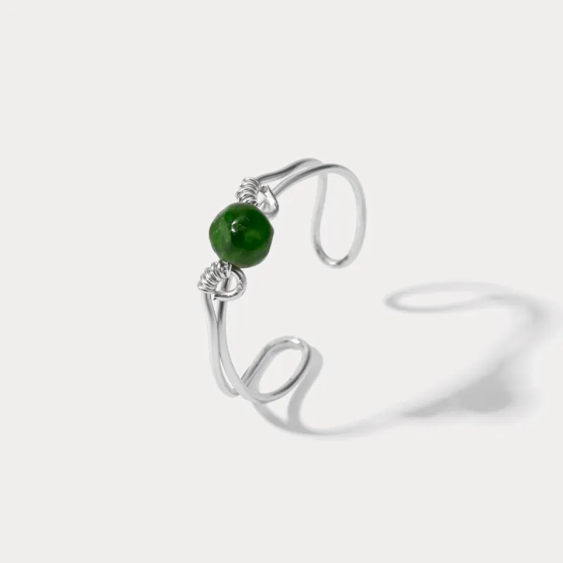Emerald Silver Ring sold by Selenichast