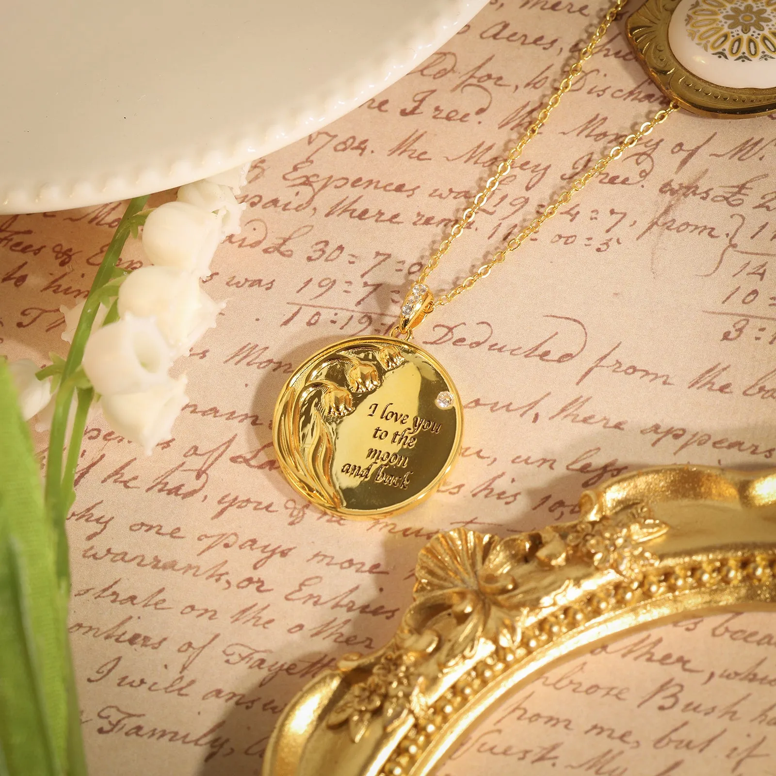 Lily of the Valley Personalized Pendant Necklace sold by Selenichast product image thumbnail 2