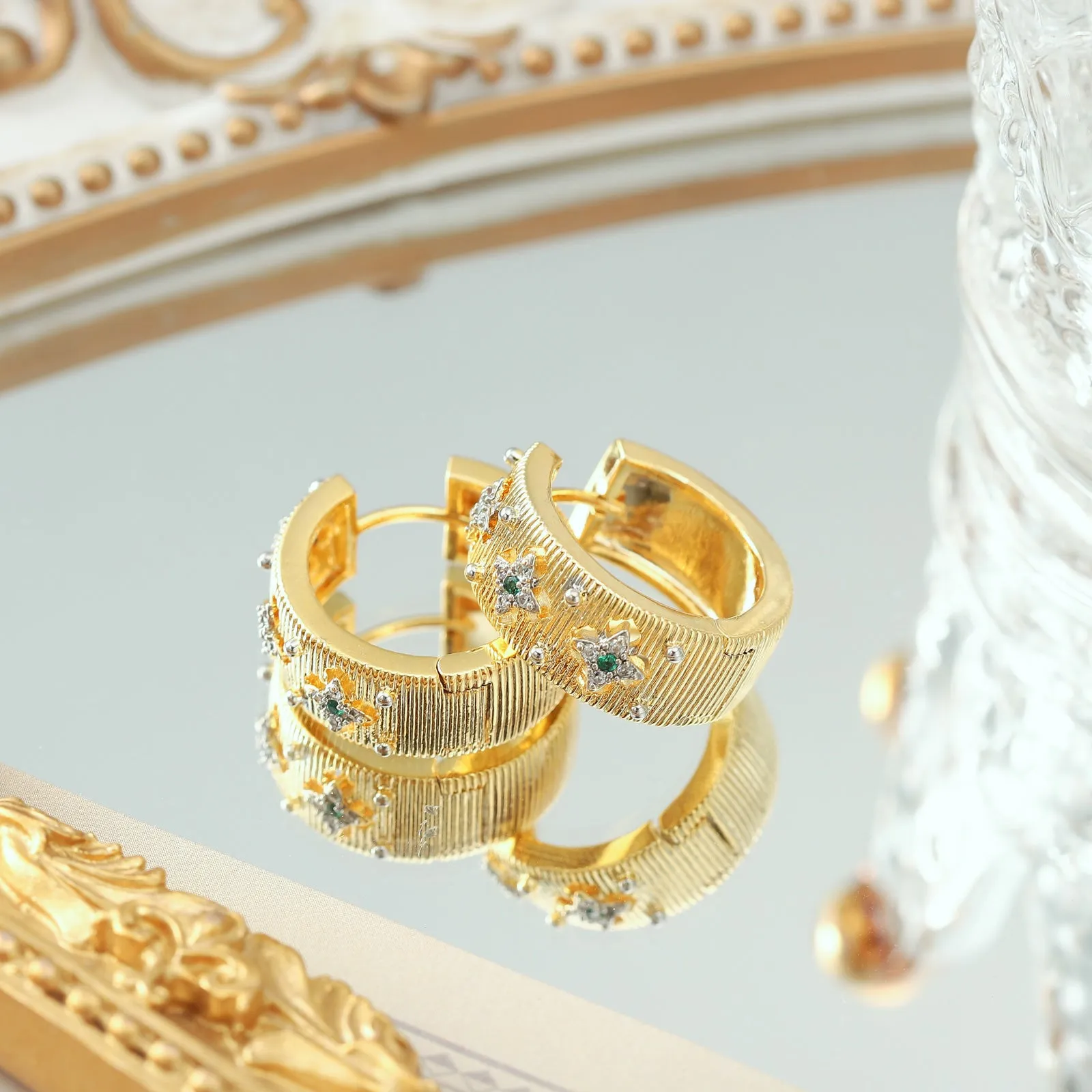 Cross Flower Hoop Earrings sold by Selenichast product image thumbnail 3