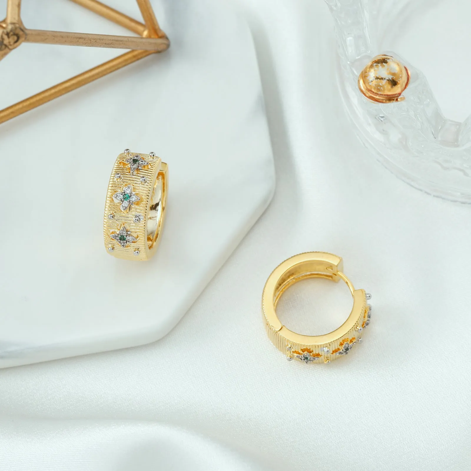 Cross Flower Hoop Earrings sold by Selenichast product image thumbnail 4