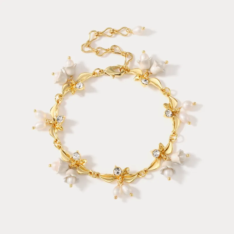 Golden Lily of The Valley Bracelet sold by Selenichast
