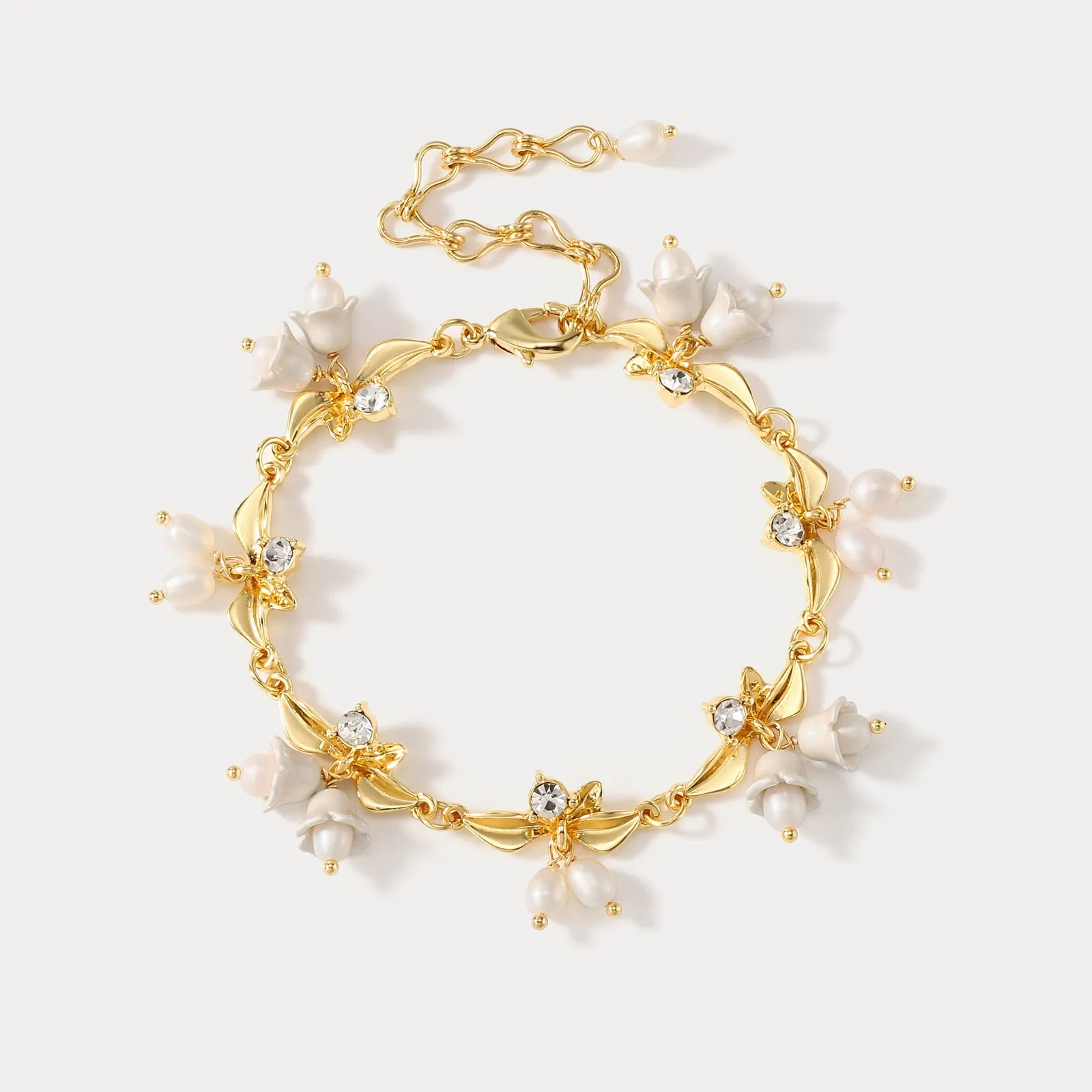 Golden Lily of The Valley Bracelet sold by Selenichast