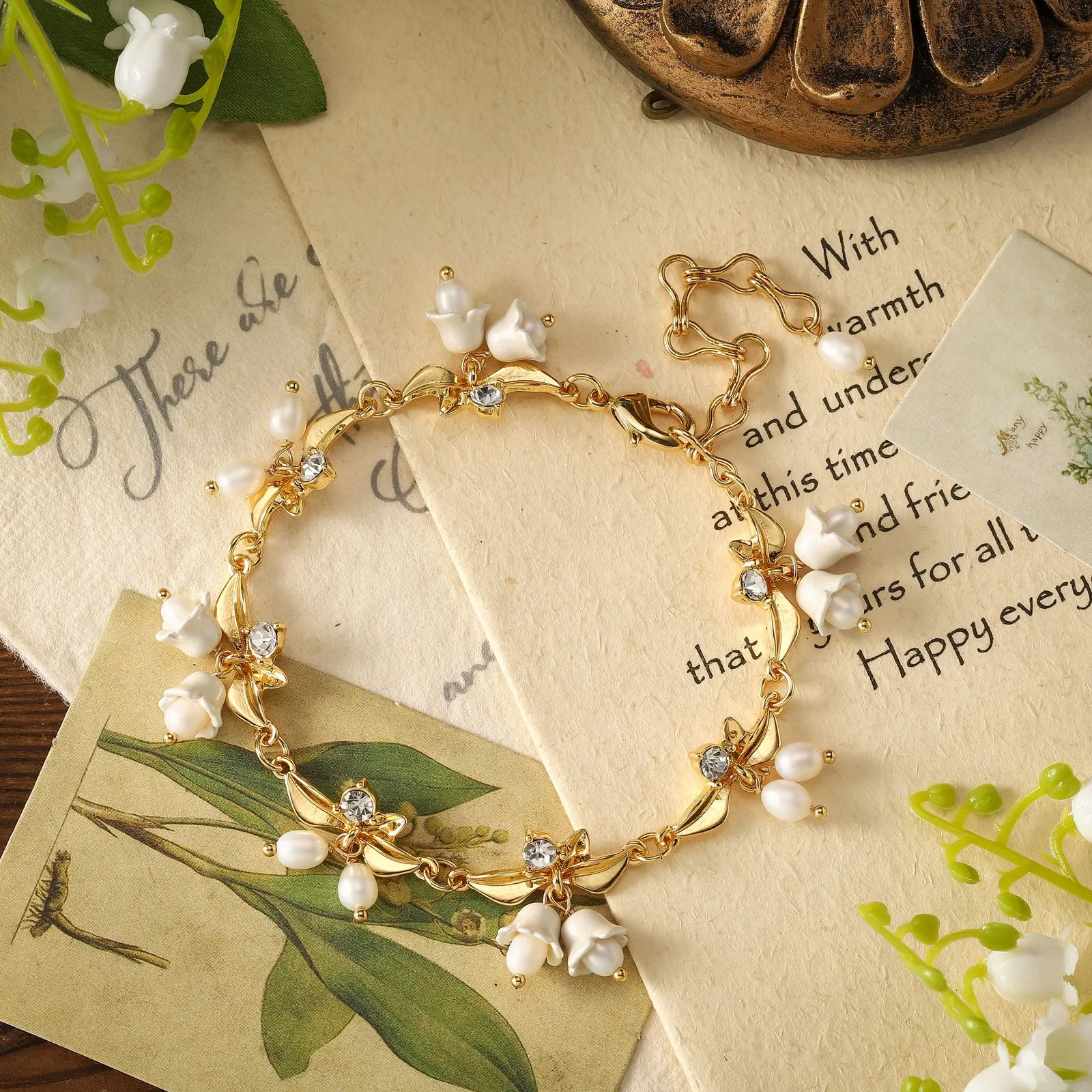 Golden Lily of The Valley Bracelet sold by Selenichast product image thumbnail 3