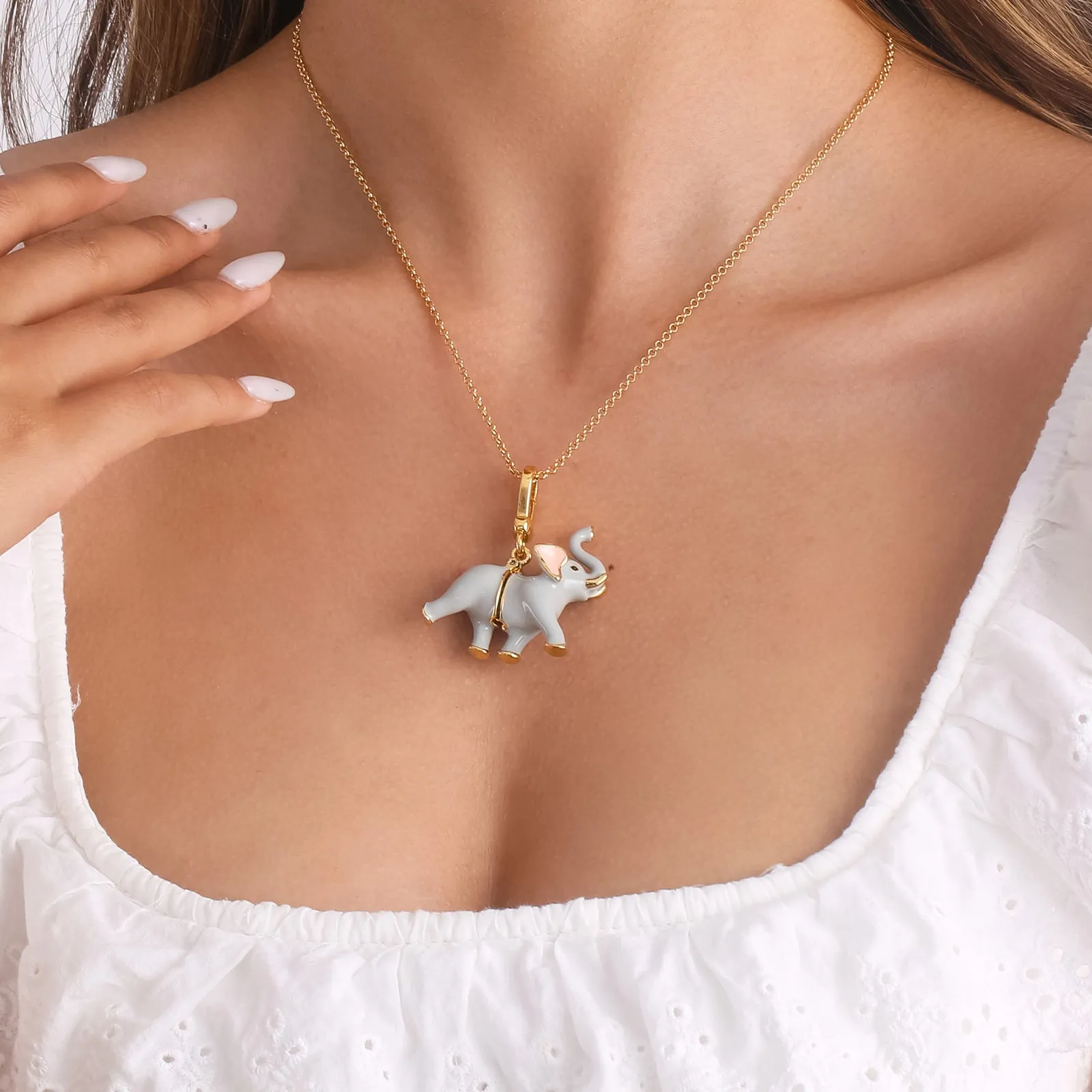 Elephant Locket Necklace sold by Selenichast product image thumbnail 4