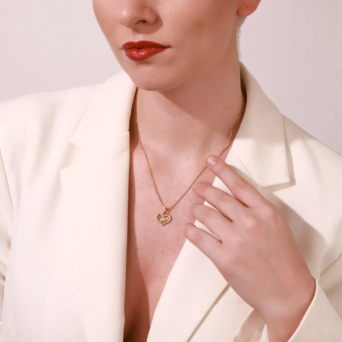 Diamond Mom Love Pendent Necklace sold by Selenichast product image thumbnail 3