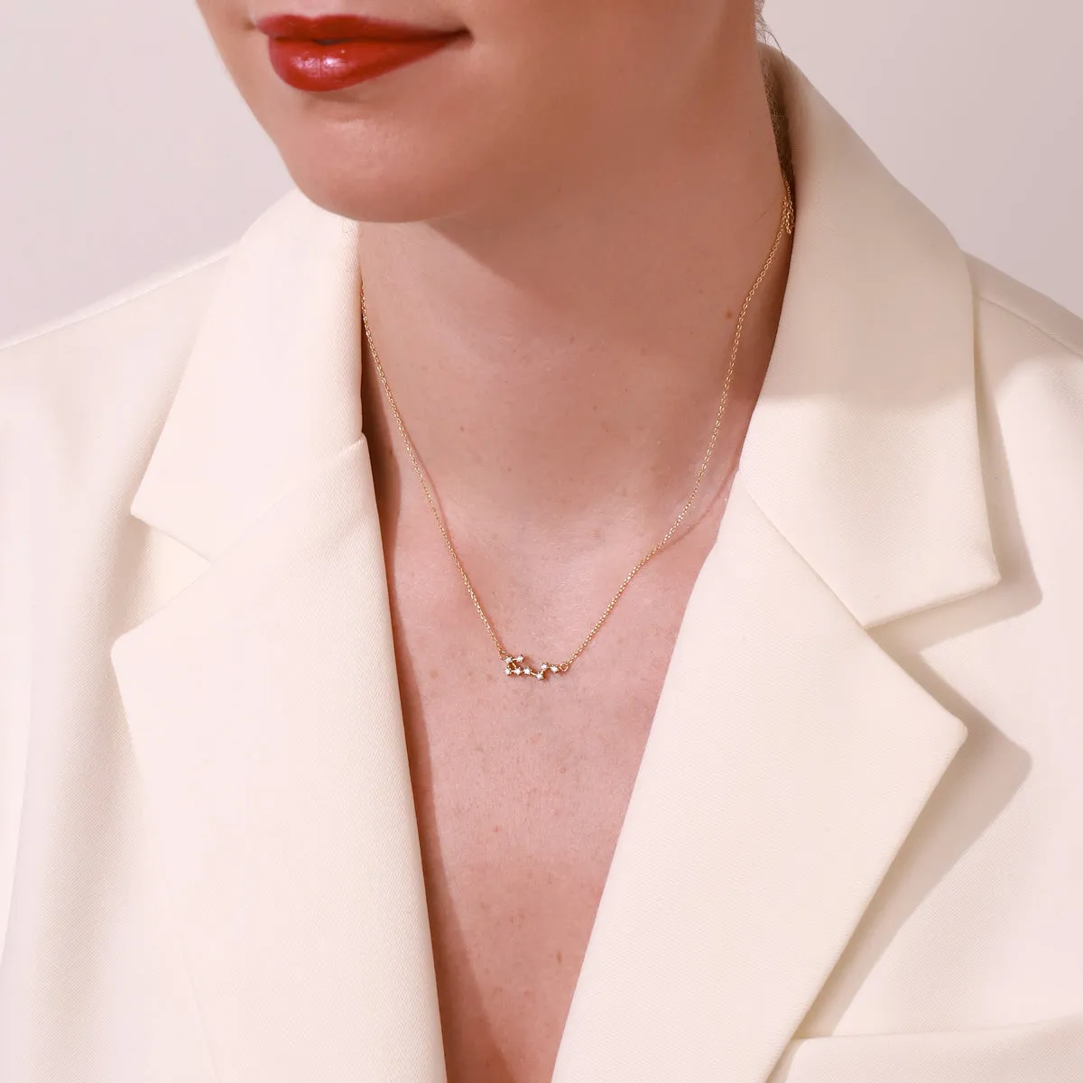 Scorpio Constellation Diamond Pendant Necklace sold by Selenichast product image thumbnail 3