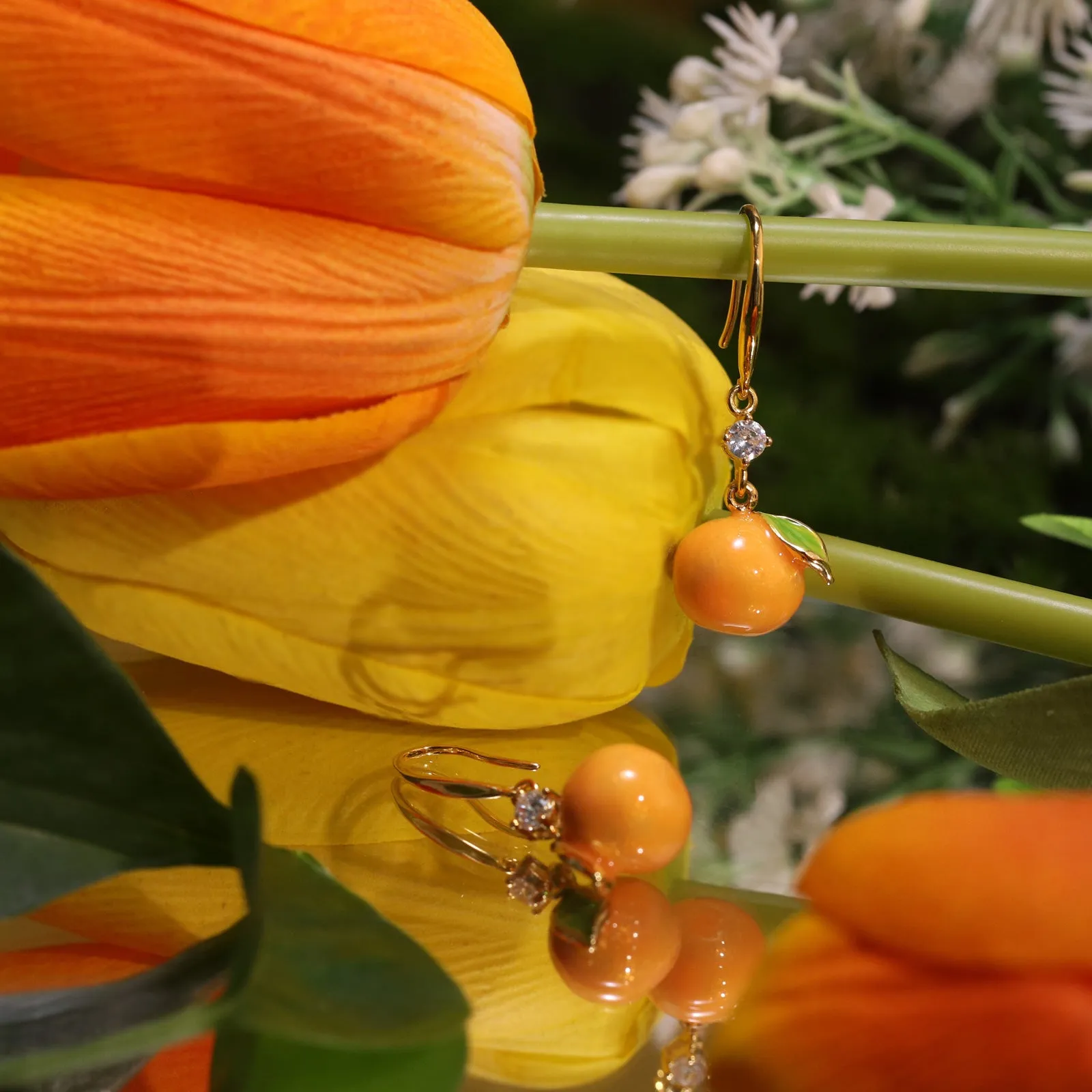 Orange Earrings sold by Selenichast product image thumbnail 3