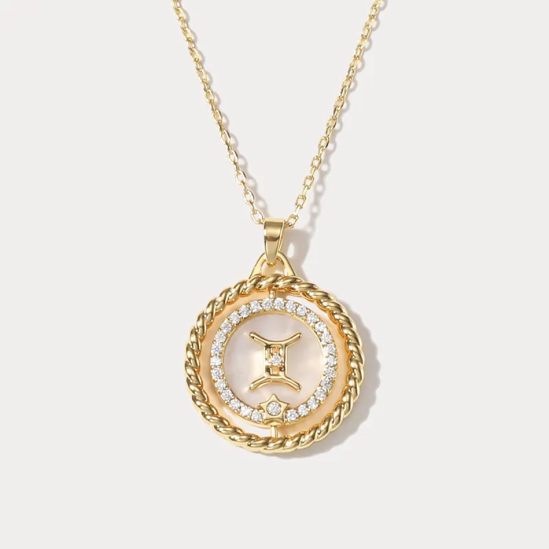 Gemini Galaxy Constellation Pendant Necklace sold by Selenichast