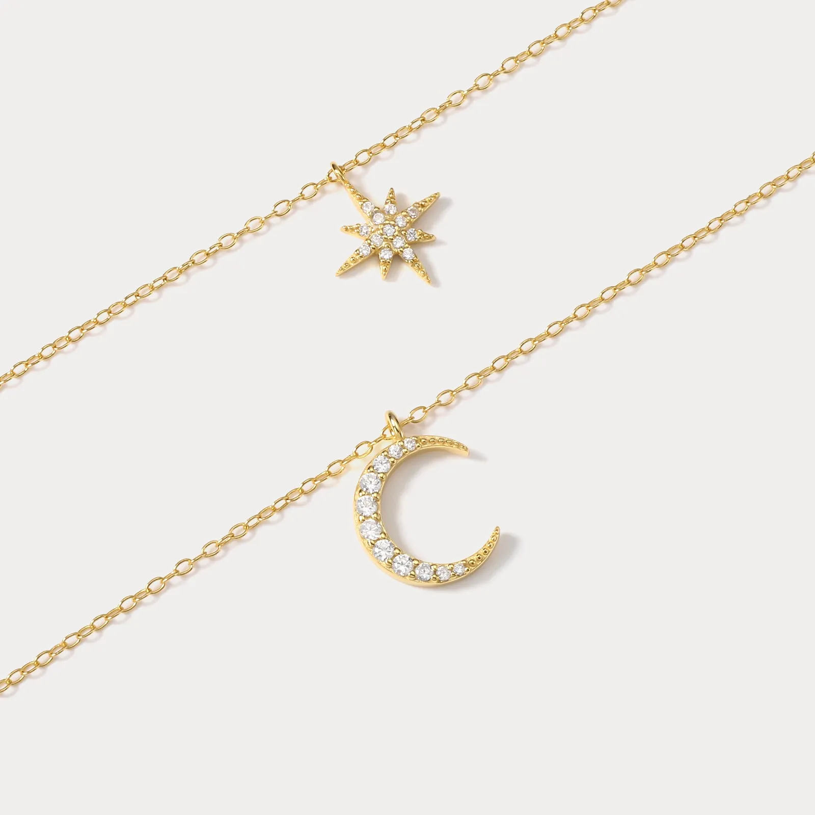 Moon and Star Layered Necklace sold by Selenichast product image thumbnail 4