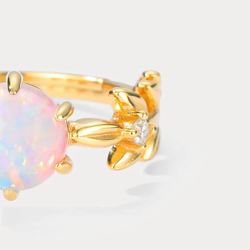 Opal Olive Branch Diamond Ring sold by Selenichast product image thumbnail 5